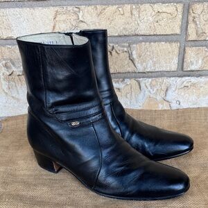BB Besserro Boots  Elegant Black Leather Men's Made In Mexico Size 29 1/2